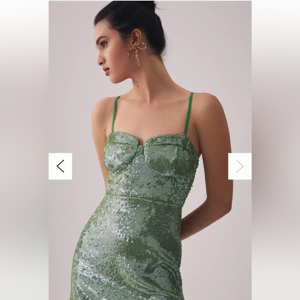 Anthropologie Verb by Pallavi Singhee Sequin Midi A-Line Corset Dress Slip XL
